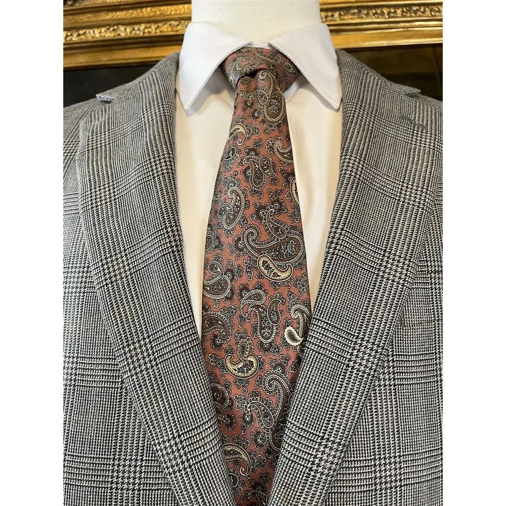 Ralph Ralph Lauren 42R Silk & Wool Gray‎ Glen Check 2Btn Blazer Jacket